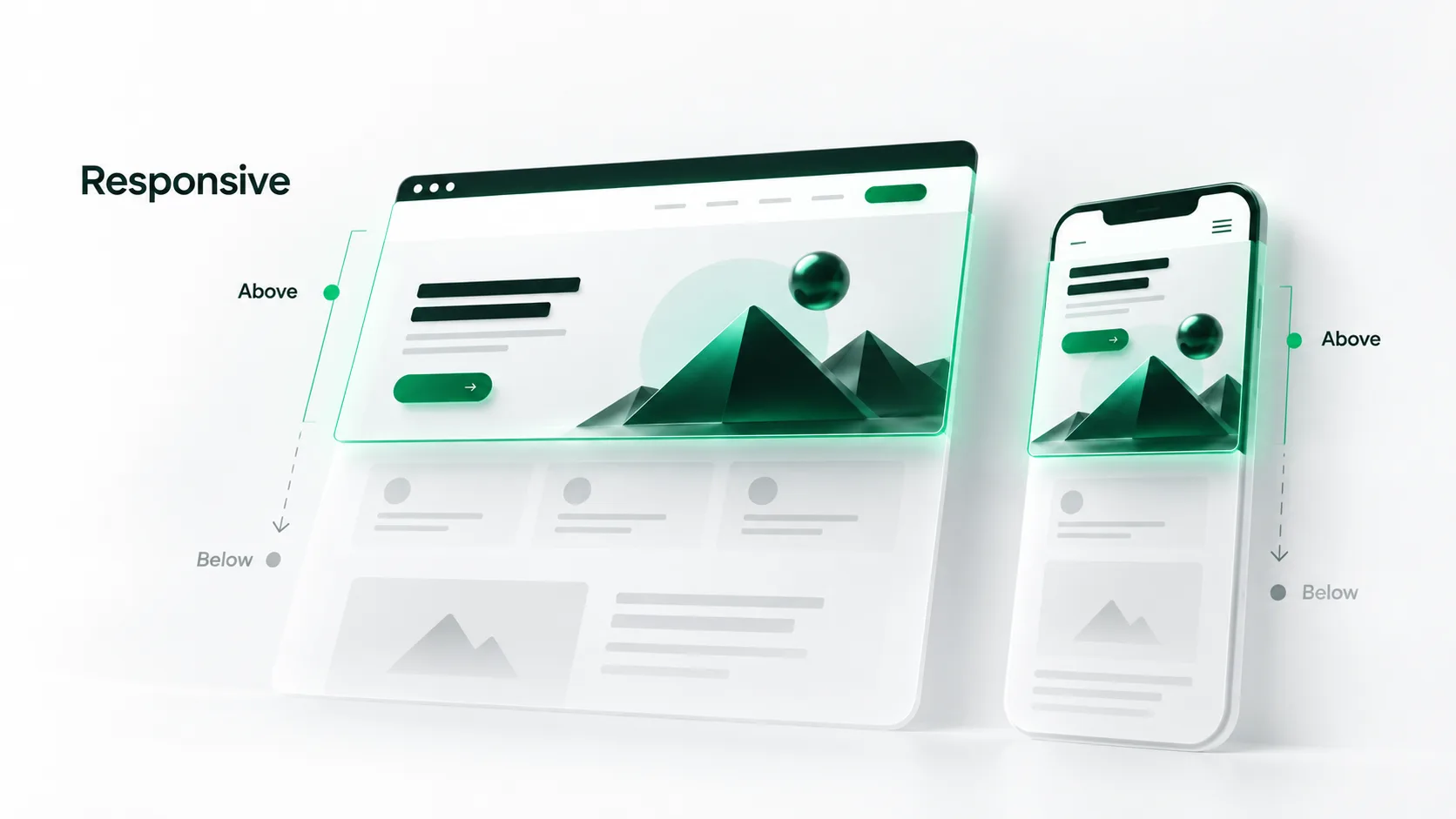 Vergleich des Above-the-Fold-Bereichs auf Desktop und Smartphone