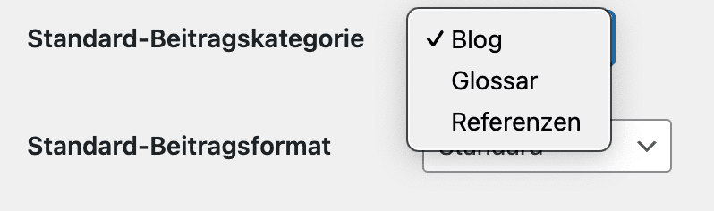 Standard-Kategorie bei WordPress ändern