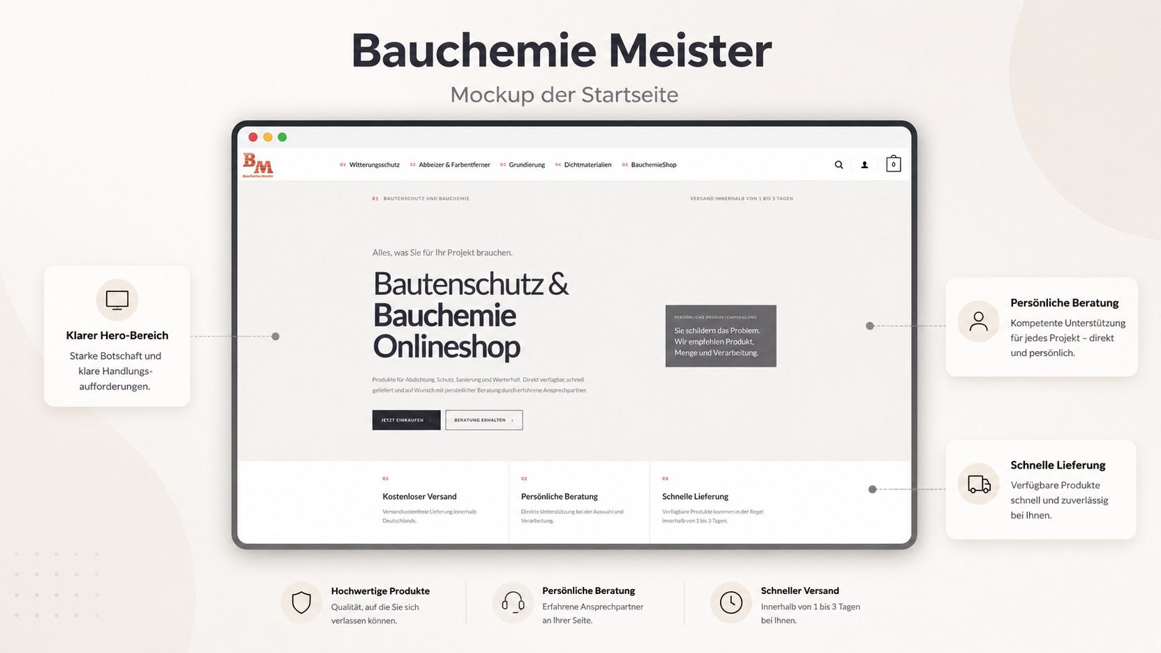 Bauchemieshop Redeisgn danach