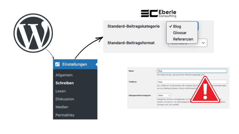 Eberle Consulting WordPress Beitrag Standard Kategorie ändern