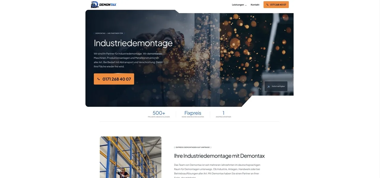 Webdesign Referenz Demontax